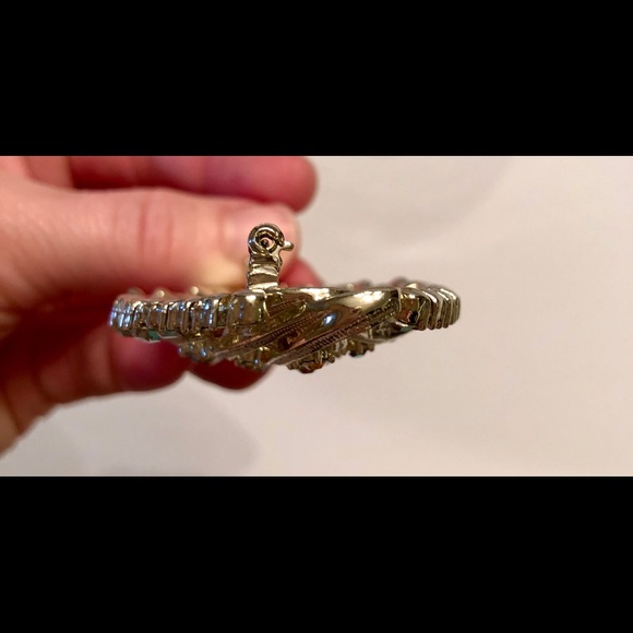 Vintage Coro Crystal Collector Silver Leaf Brooch - Picture 6 of 8